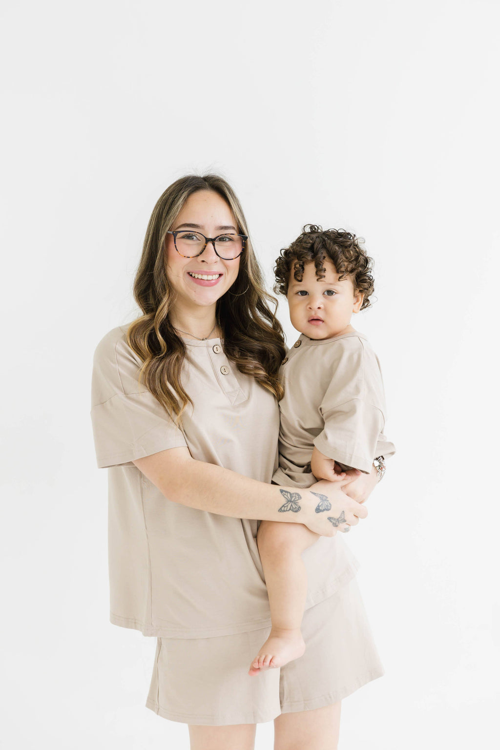 Women's Sandstone Bamboo Slouchy Set: L