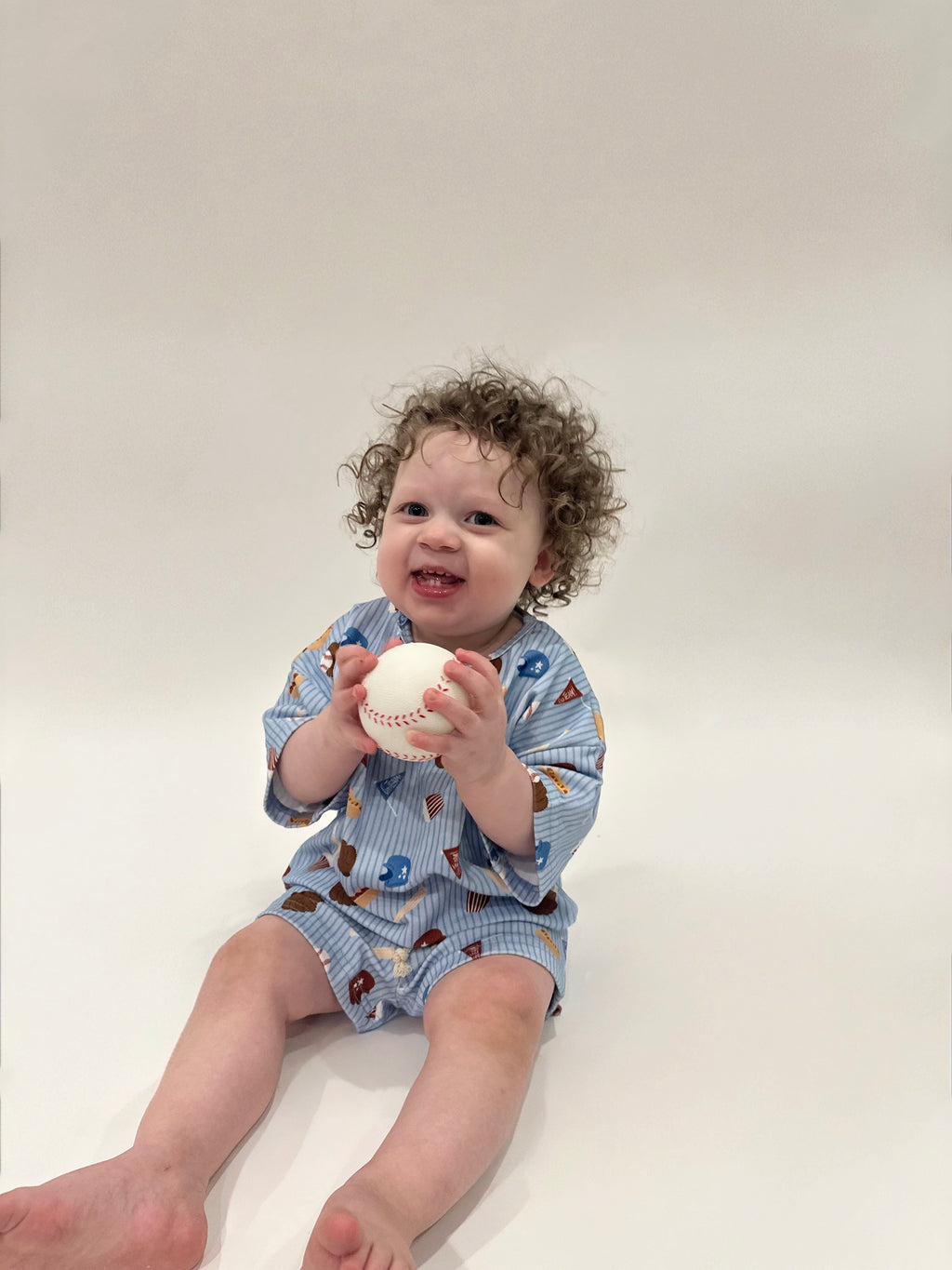 Blue “Play Ball” Slouchy Set