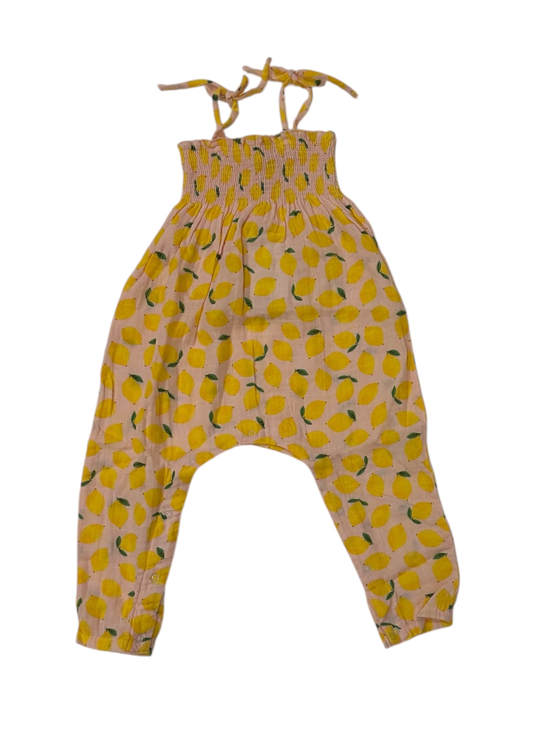 Lemon Sorbet Muslin Smocked Jumpsuit