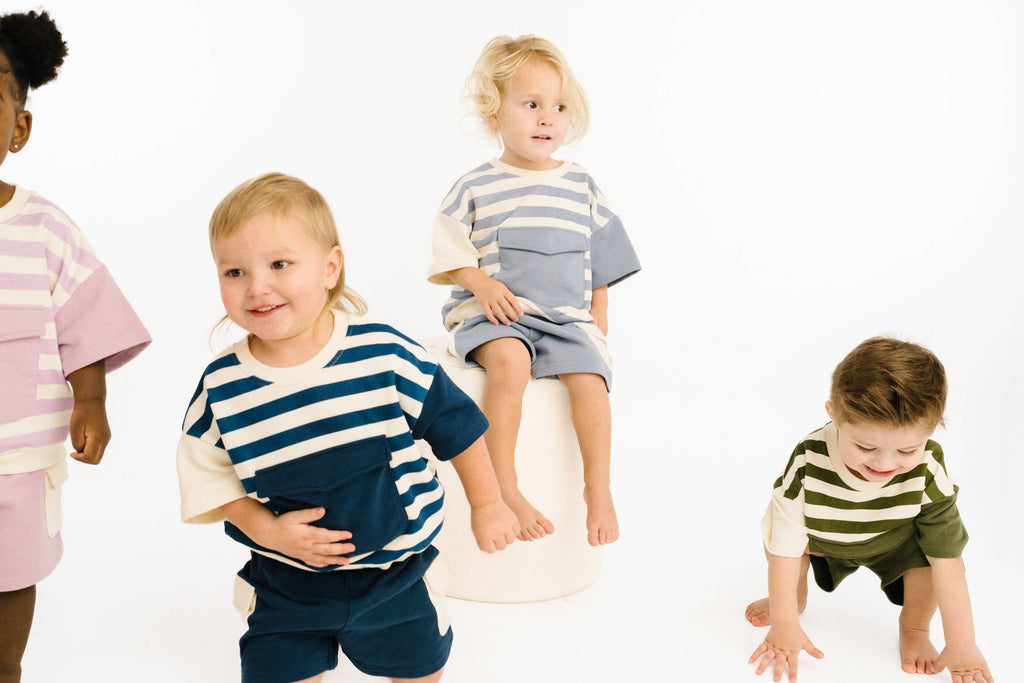 Navy Short Retro Set: 18-24M