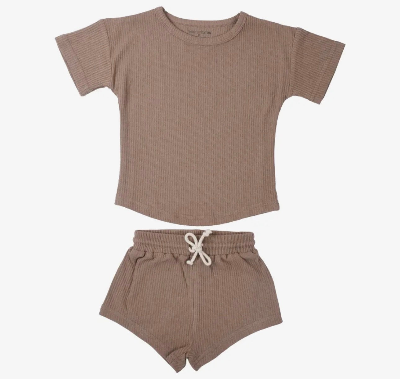 Waffle Knit Lounge Set - Mocha