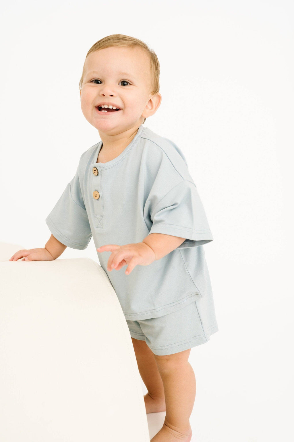 Ocean Bamboo Button Slouchy Set: 3T