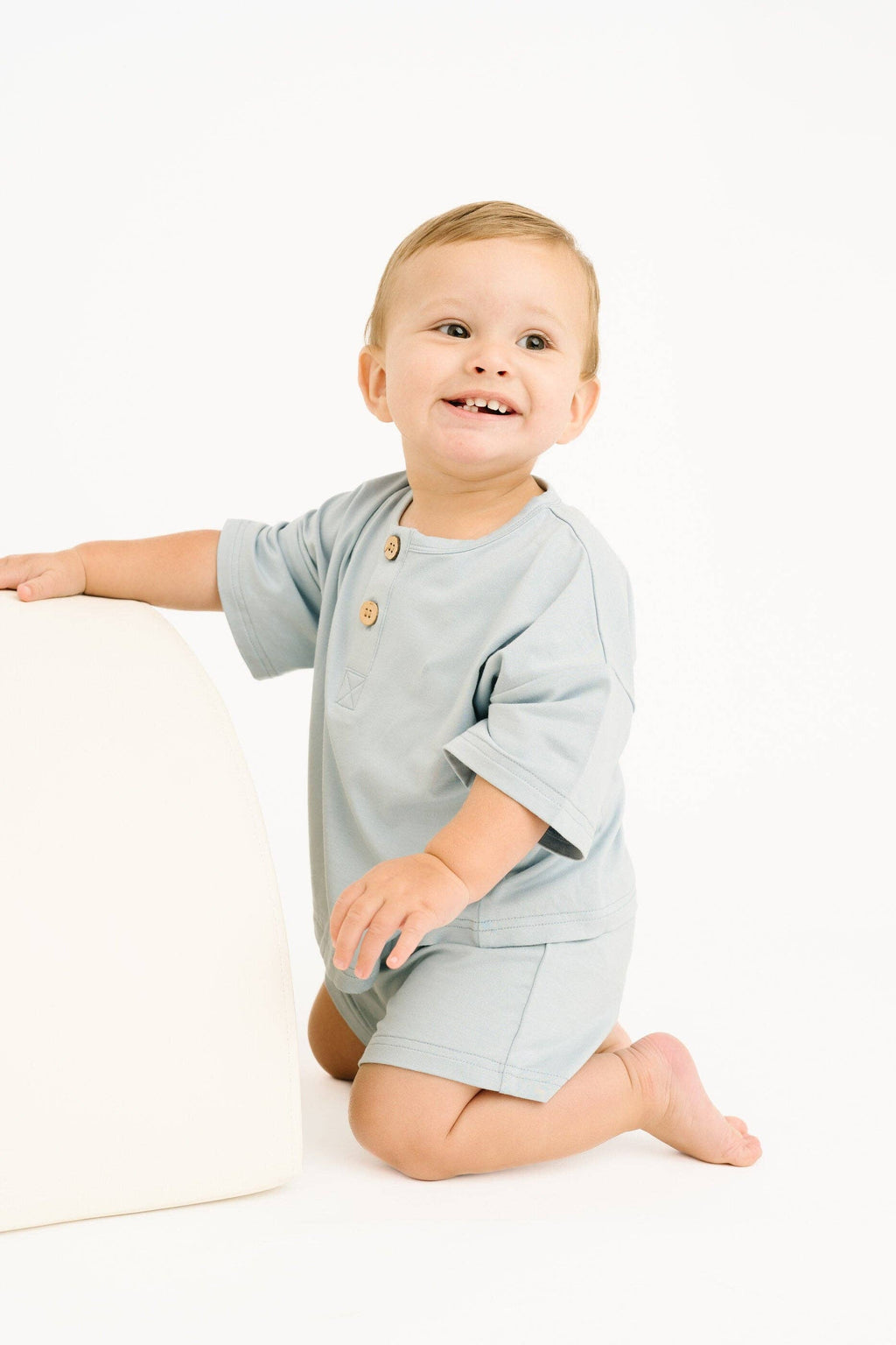 Ocean Bamboo Button Slouchy Set: 2T
