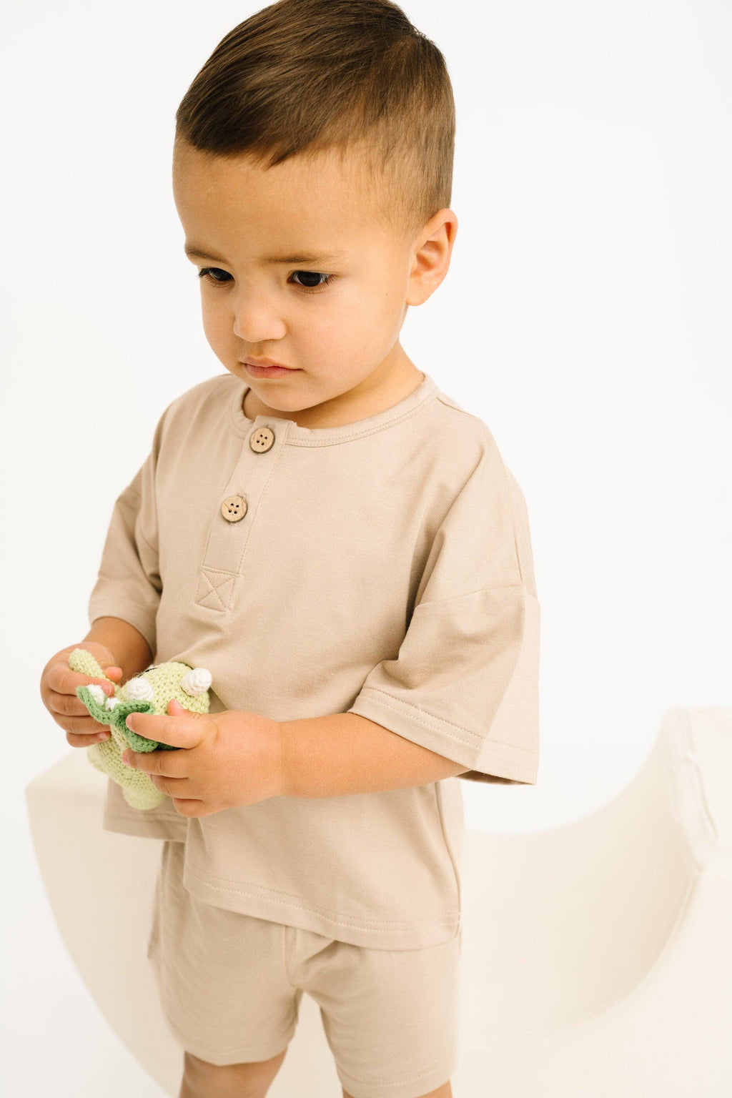 Sandstone Bamboo Button Slouchy Set: 2T