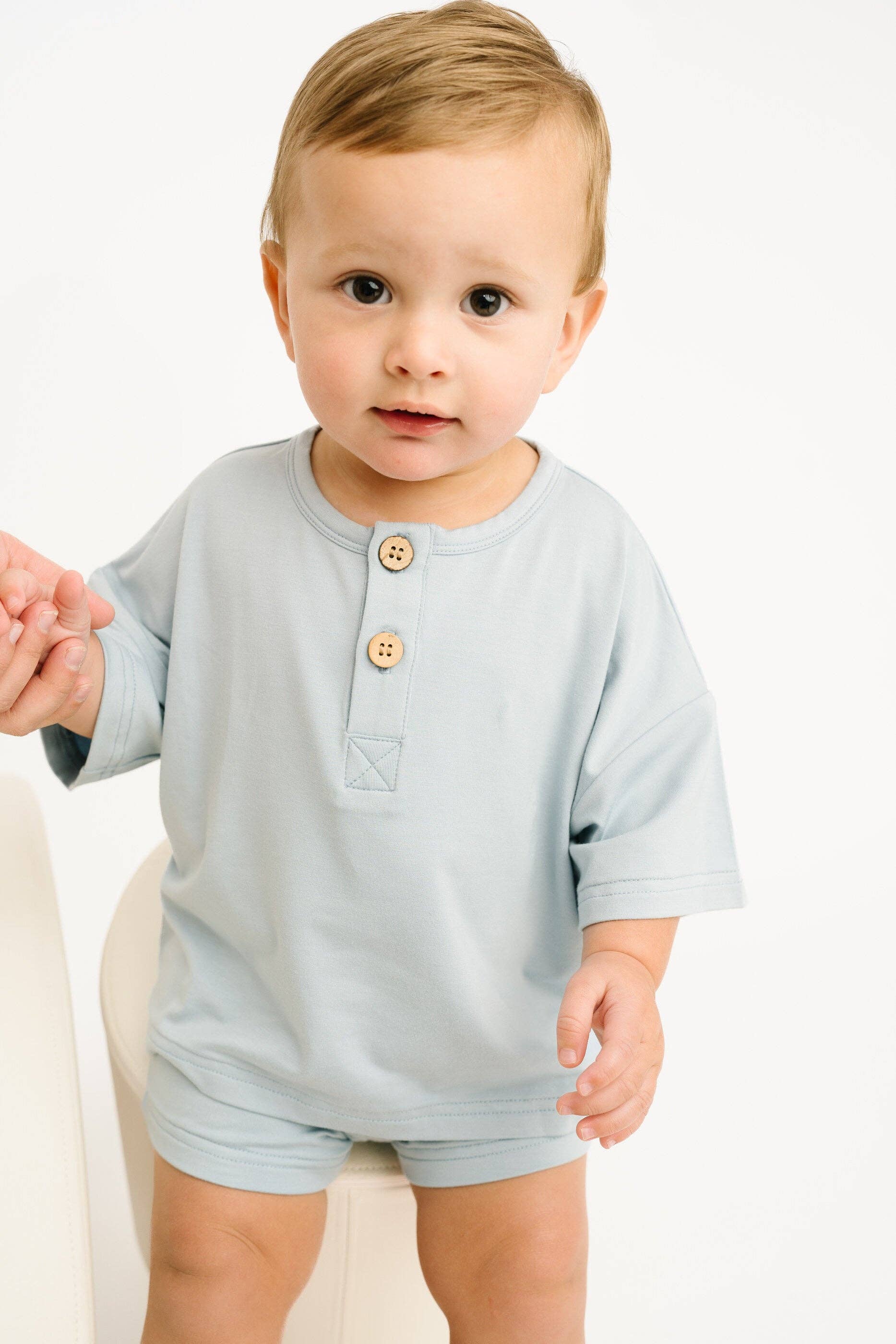 Ocean Bamboo Button Slouchy Set: 18-24M