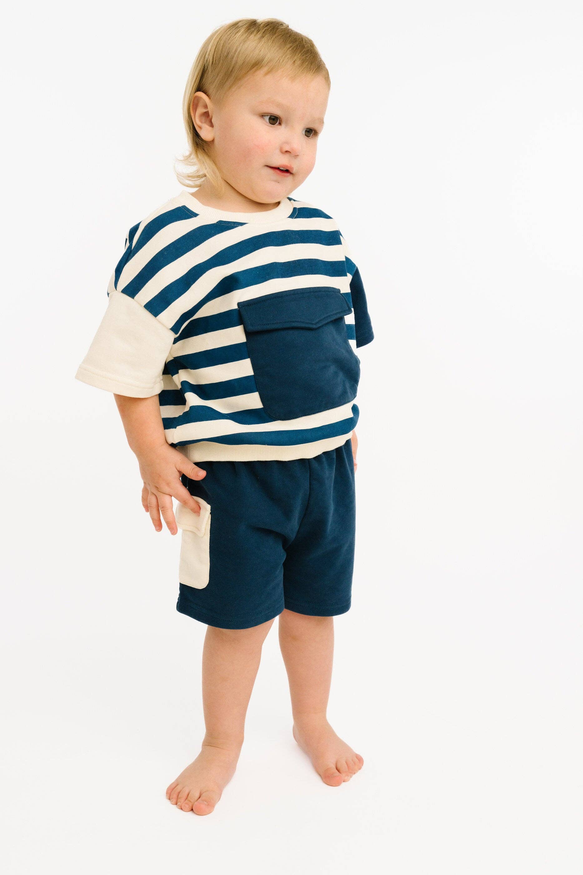 Navy Short Retro Set: 18-24M