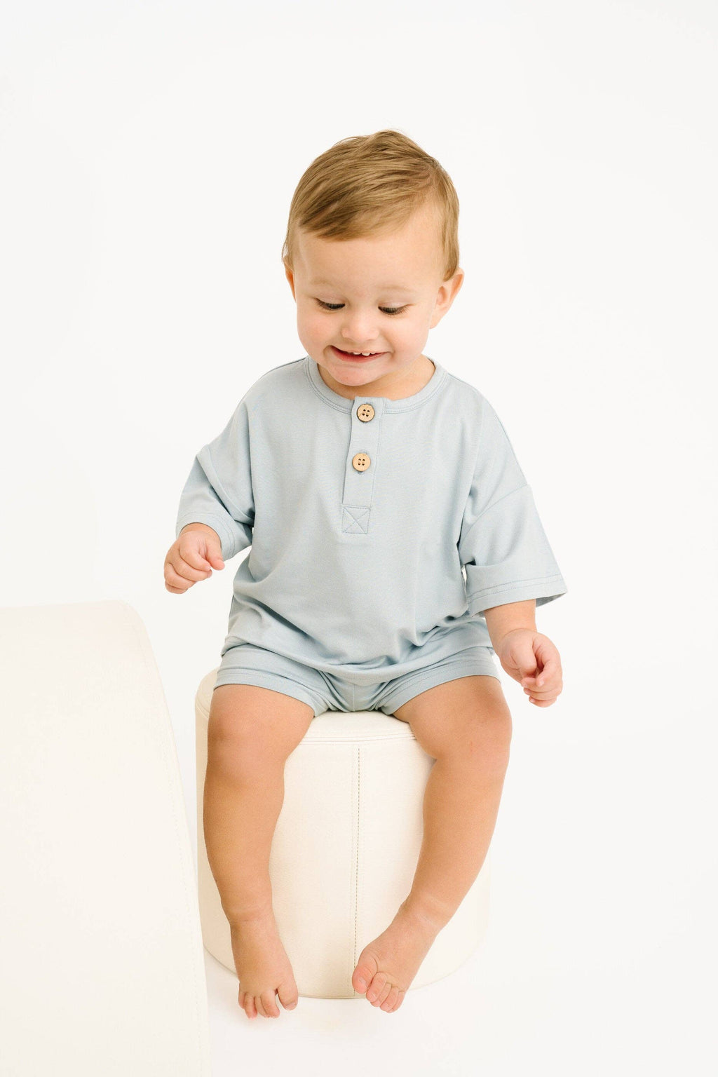 Ocean Bamboo Button Slouchy Set: 2T
