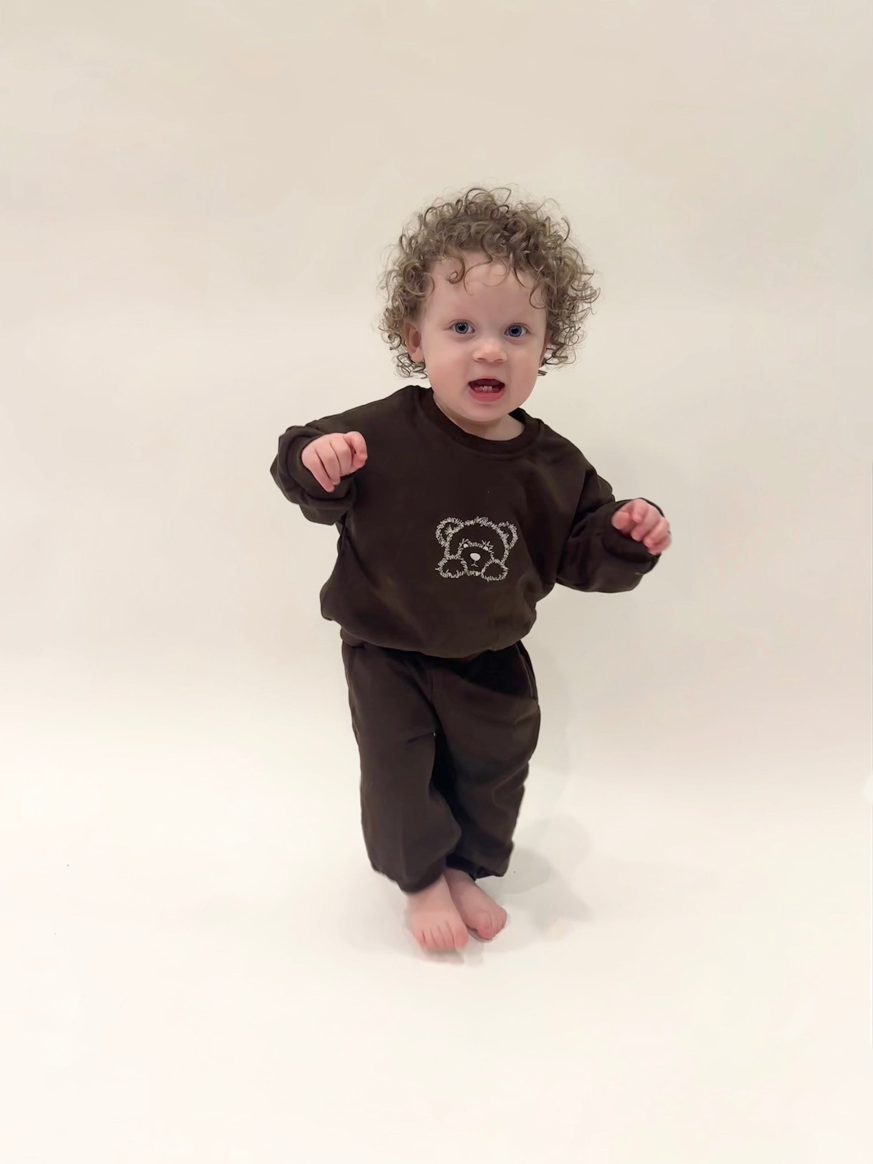 Embroidered Teddy Bear Sweatsuit