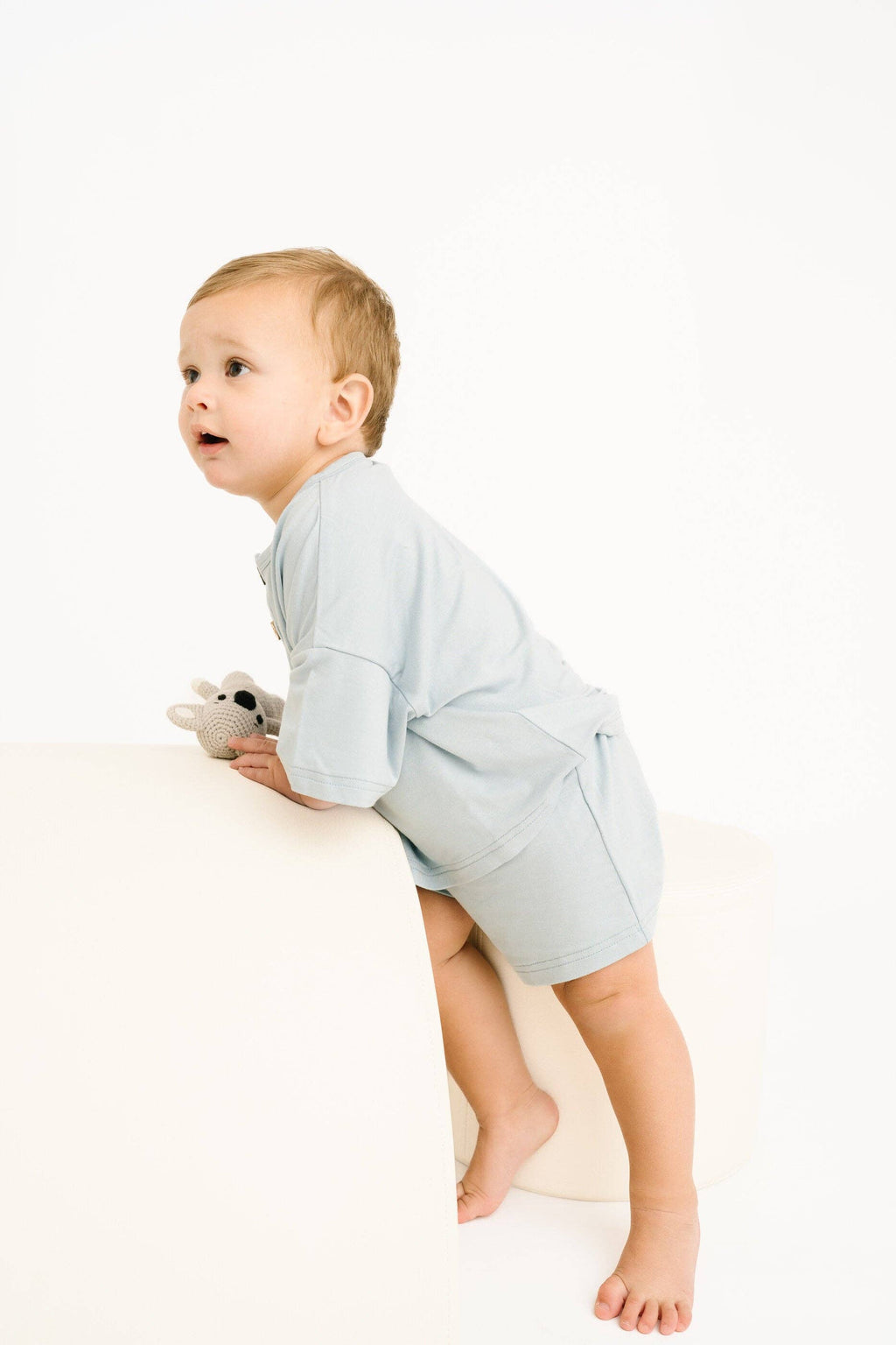 Ocean Bamboo Button Slouchy Set: 2T