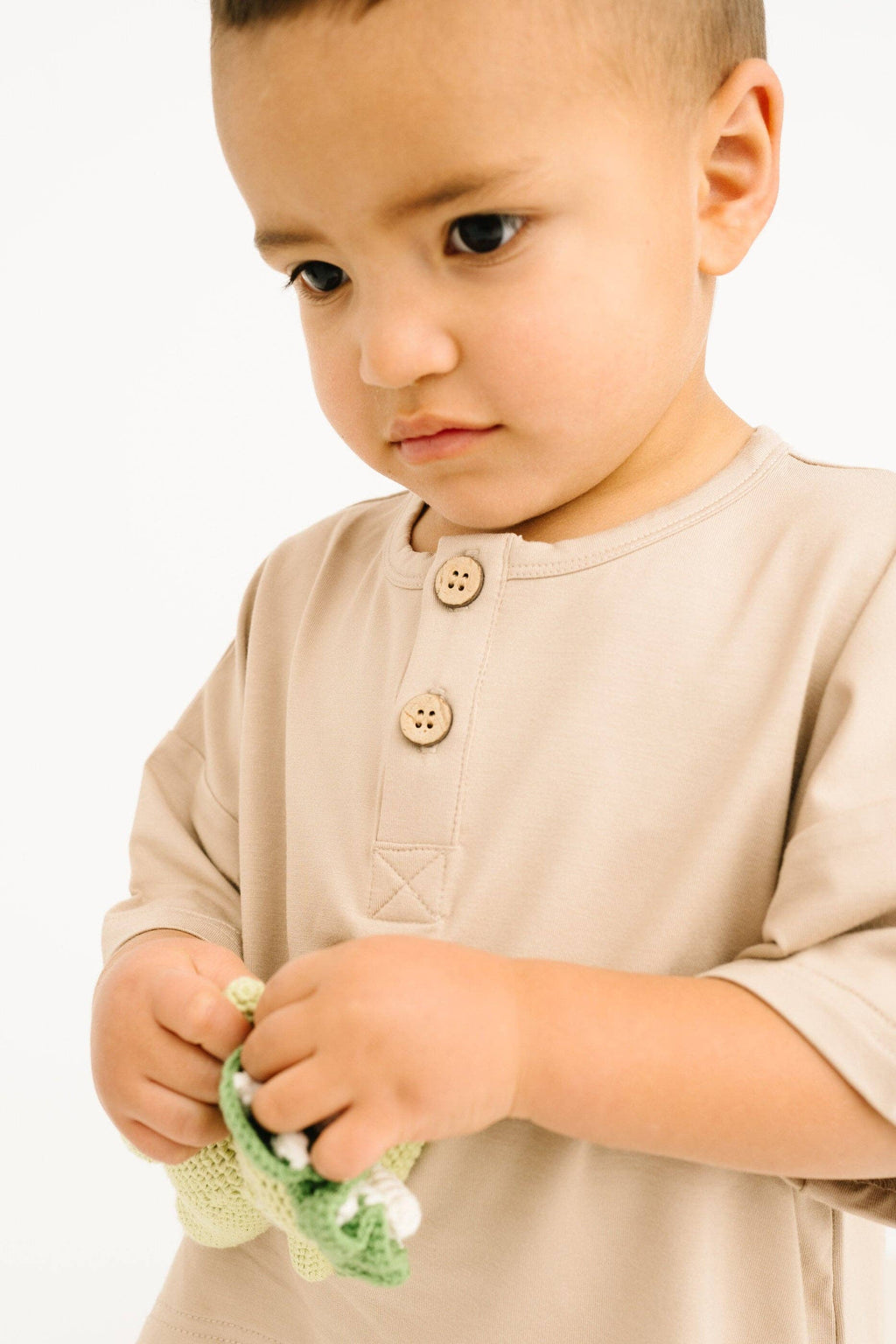 Sandstone Bamboo Button Slouchy Set: 3T