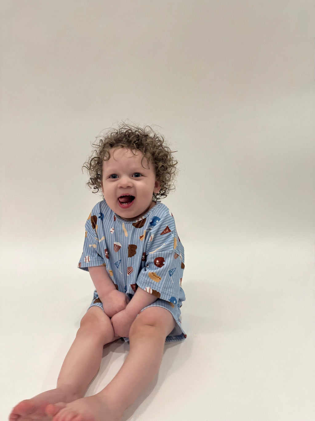 Blue “Play Ball” Slouchy Set