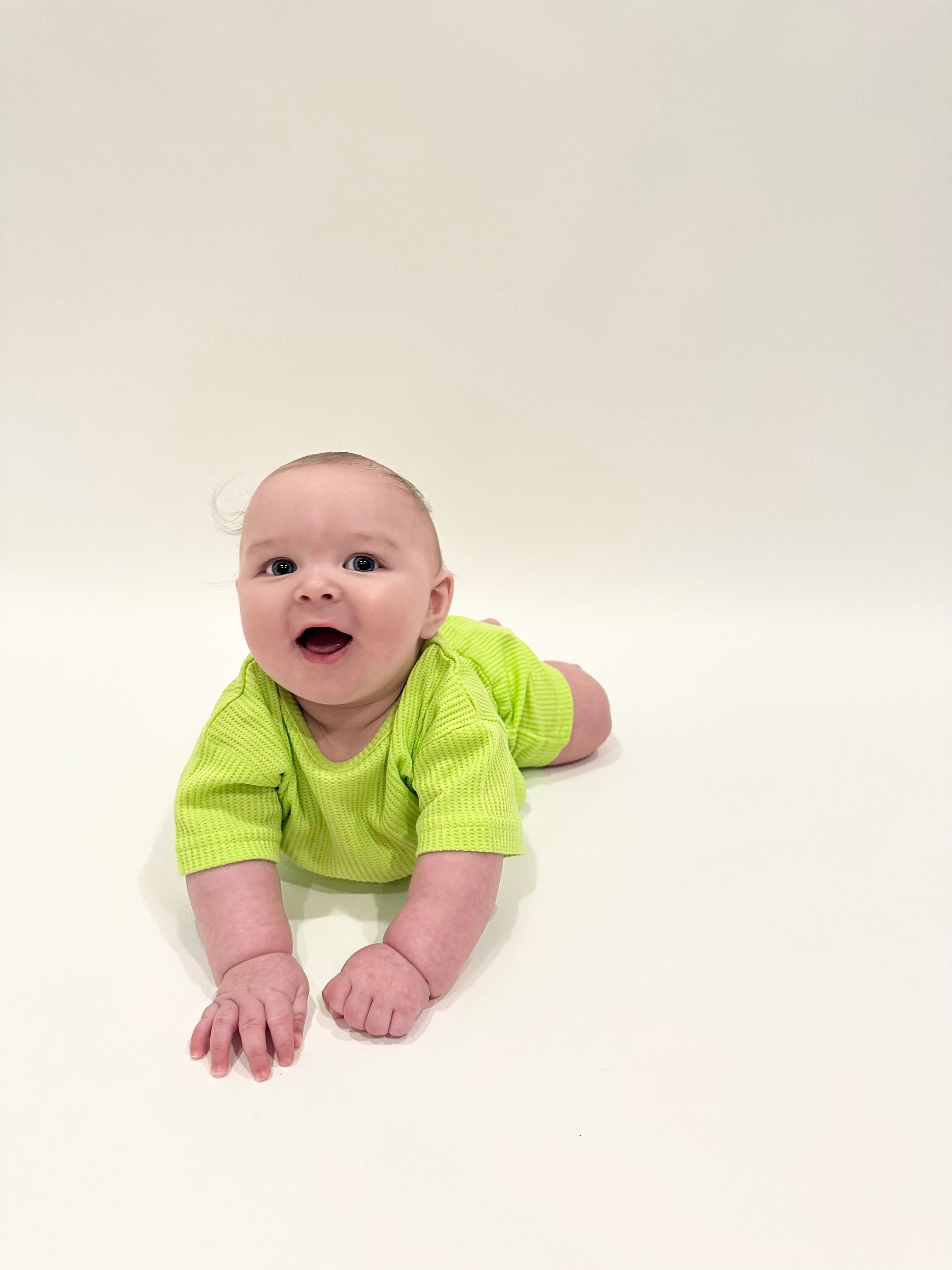 Waffle Knit Lounge Set - Lime Green