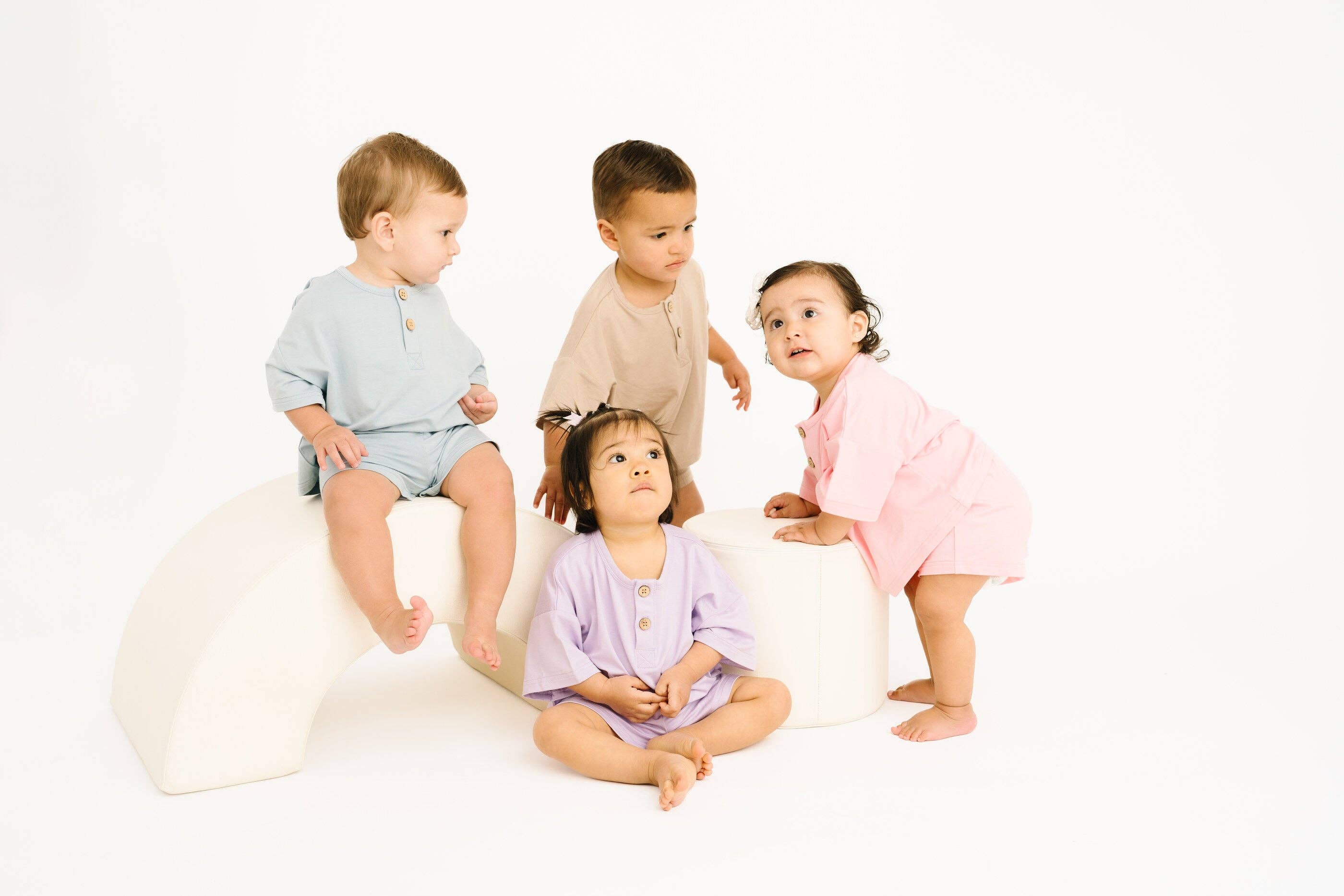 Ocean Bamboo Button Slouchy Set: 2T