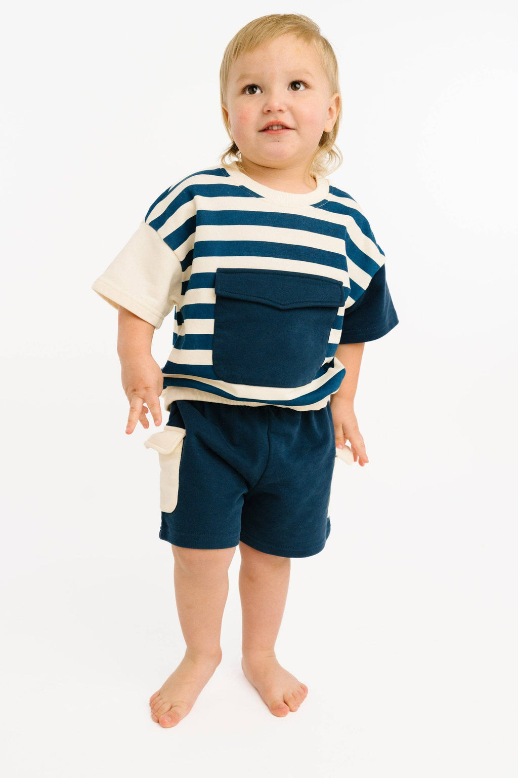 Navy Short Retro Set: 18-24M
