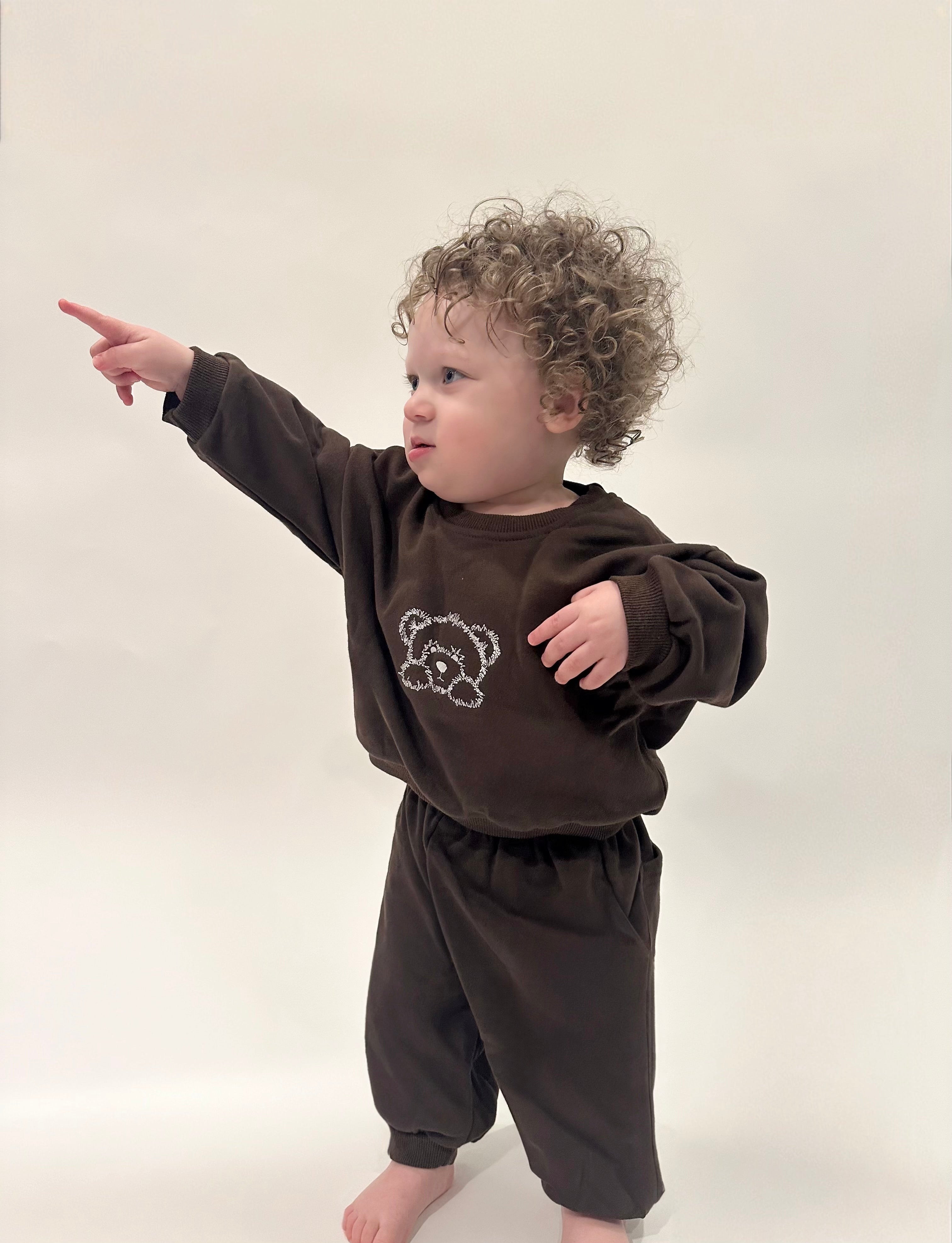 Embroidered Teddy Bear Sweatsuit
