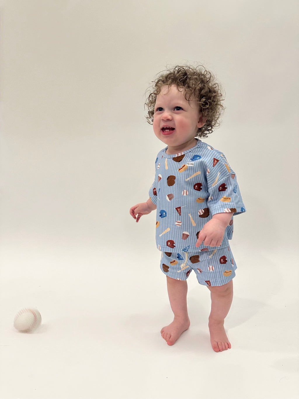 Blue “Play Ball” Slouchy Set