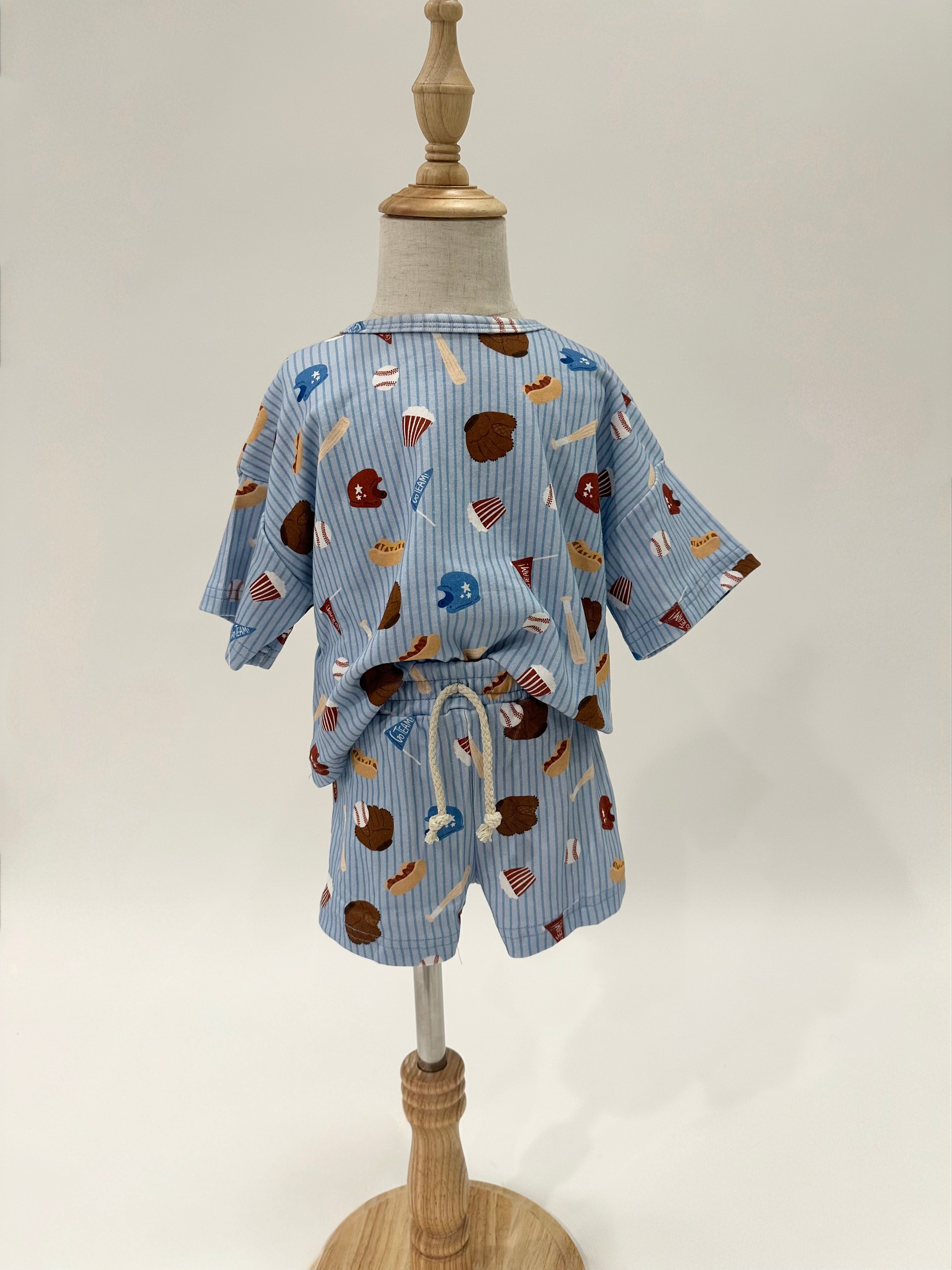Blue “Play Ball” Slouchy Set