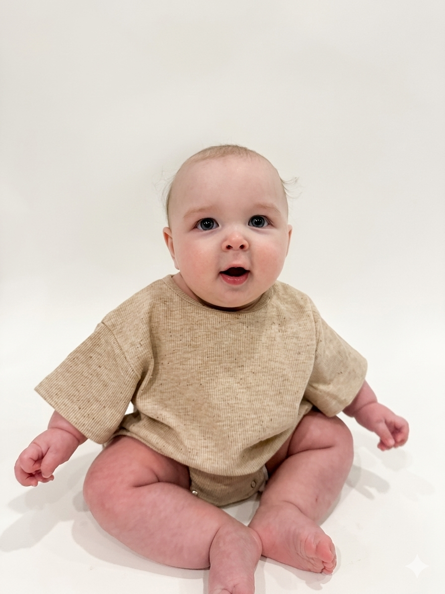 Tan Speckled Bubble Top