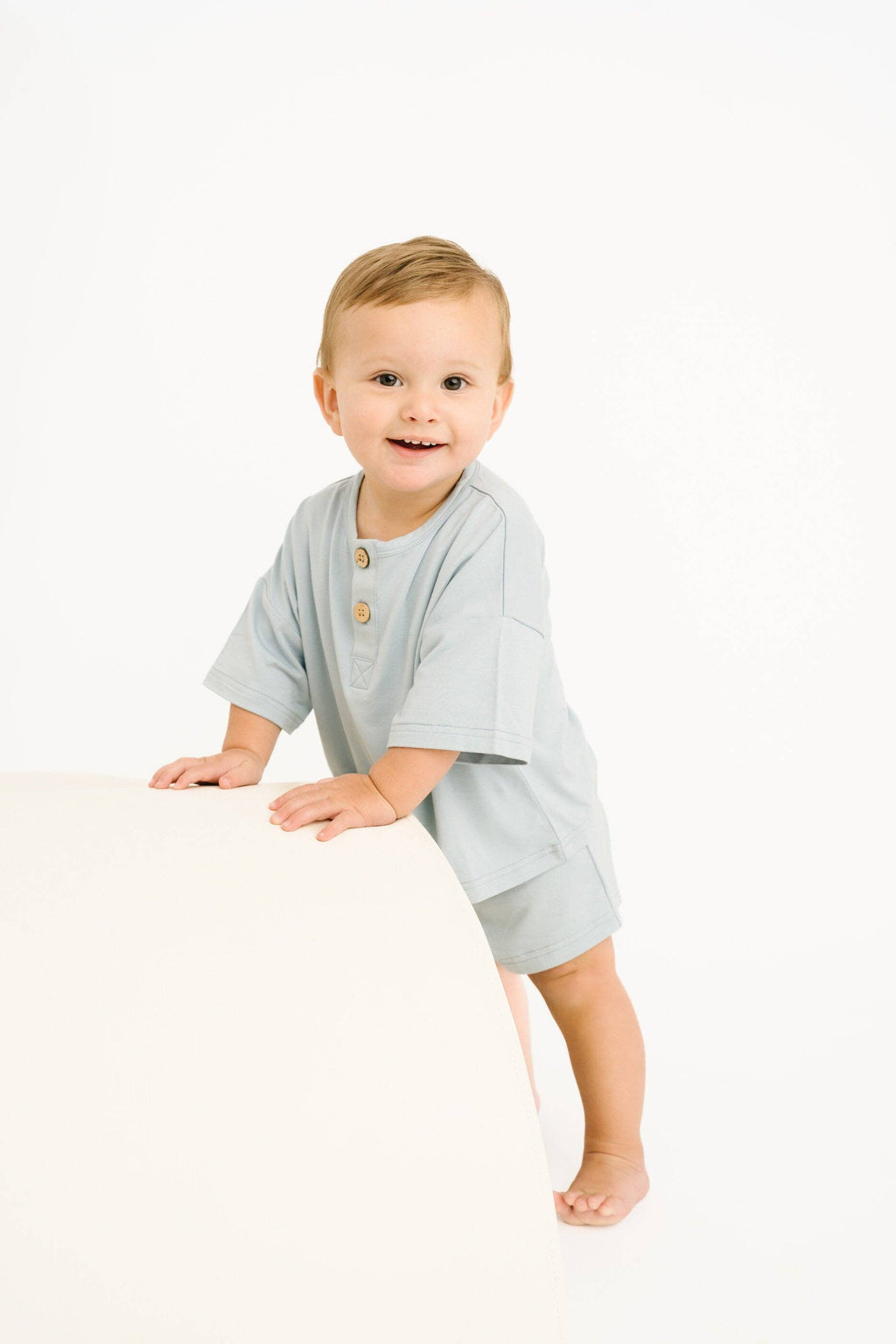 Ocean Bamboo Button Slouchy Set: 3T
