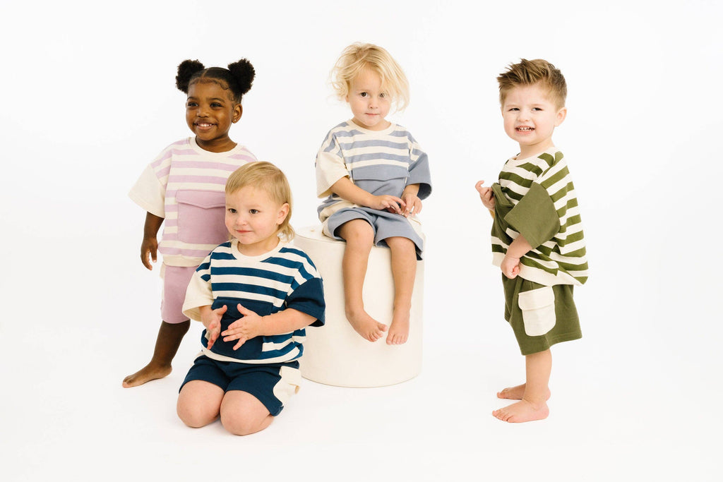 Navy Short Retro Set: 18-24M