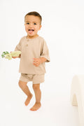 Sandstone Bamboo Button Slouchy Set: 2T